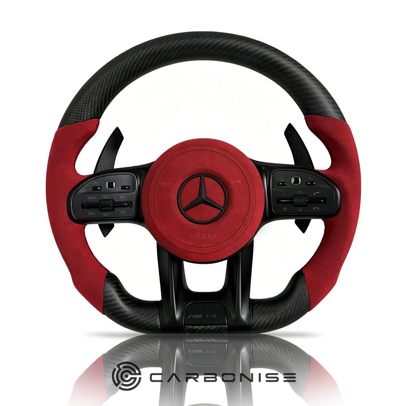 Mercedes-Benz Steering Wheel (Matte Carbon Fiber+Alcantara) #54 by CARBONISE