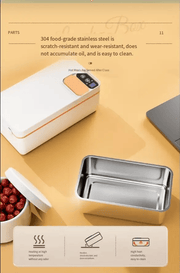 Mead's Supply & Equipment Outfitters limited Camp Cooking Electric Heated Lunch Box XL Cordless Self Heating Keep Warm Stainless Inner Electric Heated Lunch Box XL Keep Warm Stainless