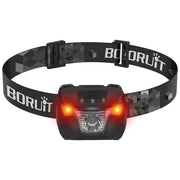 BORUiT BR01 White & Red LED Mini Headlamp 240LM 4-Mode Headlight Waterproof Camping Fishig Torch Powered By AAA Battery by China Dropship