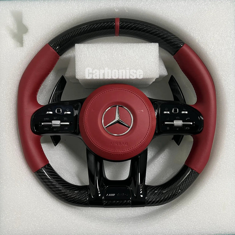 Mercedes-Benz Steering Wheel (Carbon Fiber+Smooth Leather) #55 by CARBONISE