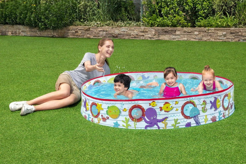 Bestway 1.52m x 25cm Kids Above Ground Pool Under-The-Sea Design by salelink.co.nz