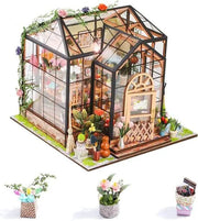 Poppy Gifts Gift DIY Miniature Flower Greenhouse Wooden Dollhouse Kit For Craft Lovers DIY Miniature Flower Greenhouse Dollhouse Kit