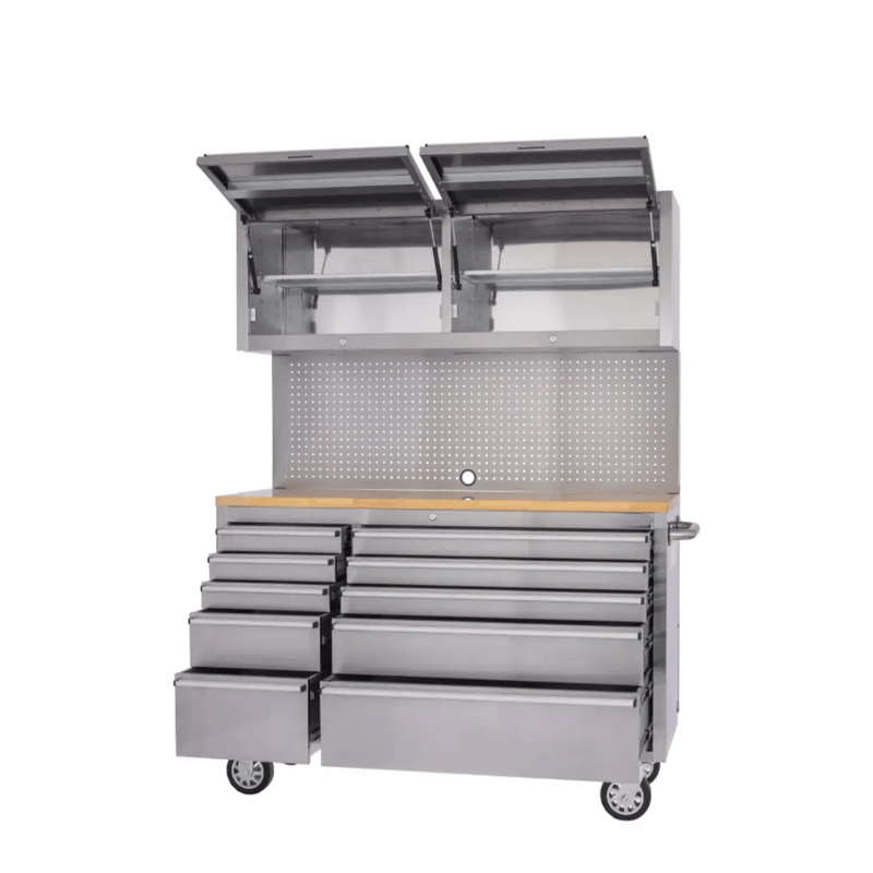 Kiwi Grab Kiwi Grab 55 Inch 12 Drawers Stainless Steel Tool Chest workbench 55 Inch 12 Drawers Stainless Steel Tool Chest workbench