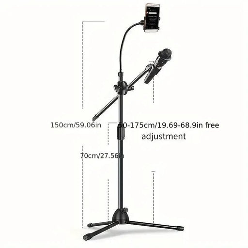 dealonline.co.nz dealonlinenz Microphone Stand with Phone Clip Gear Design Gooseneck Tube Height-Adjustable Microphone Stand with Phone Clip Gear Design Gooseneck Tube Height-Adjustable