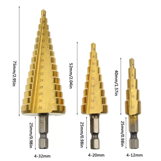 3pcs Step Drill Bit Set by salelink.co.nz