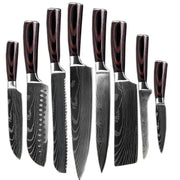 Zendrop Damascus Stainless Steel Knife Set With Kitchen Accessories Damascus Stainless Knife Set With Kitchen Accessories