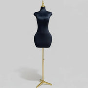 Half Body Female Mannequin Velvet Surface- Black by dealonline.co.nz