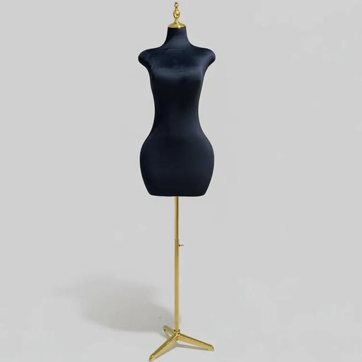 Half Body Female Mannequin Velvet Surface- Black by dealonline.co.nz