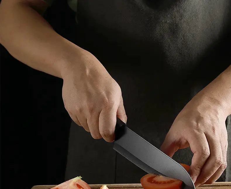 Zendrop 3 Piece Black Blade Kitchen Knife Set For Cooking 3Cr13 Stainless Steel 3 Piece Black Blade Kitchen Knife Set 3Cr13 Steel