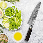 Qulajoy 7 Inch Santoku Knife- Ultra Sharp Japanese 67 Layers Damascus VG-10 Steel Core - Professional Hammered Chef Knife - Ergonomic G10 Handle With Sheath - Santoku by China Dropship