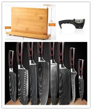 Zendrop Damascus Stainless Steel Knife Set With Kitchen Accessories Damascus Stainless Knife Set With Kitchen Accessories