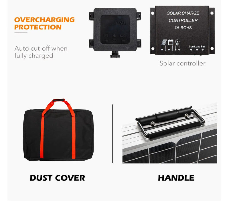 160W Folding Solar Panel+30A CONTROLLER+10M Cable by salelink.co.nz
