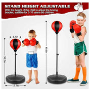 Punch Speed Ball Gloves Set Free Standing Punching Boxing Bag Home GYM Training by dealonline.co.nz