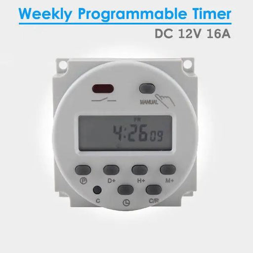 12V 16A LCD Day Programmable Timer Time Relay Switch 24 Hour 7 Mini Dc by salelink.co.nz