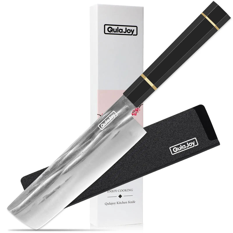 Qulajoy Chef Knife 8 Inch - Hand Forged Swedish Sandvik Steel Gyuto Cooking Knife - Professional Japanese Kitchen Knife - Classic Octagonal Handle - Kiritsuke by China Dropship