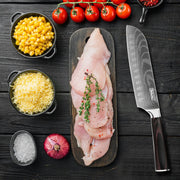Qulajoy Santoku Knife, High Carbon Stainless Steel Chef Knife Japanese Kitchen Knives With Ergonomic Pakkawood Handle, Chopping Knife For Home Kitchen Cooking - Santoku Knife by China Dropship