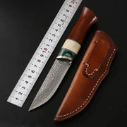 Damascus Sharp Durable Outdoor Self-defense Handle Meat Knife Wood color by China Dropship