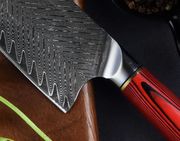 Damascus Steel Chinese Cleaver Household Meat Red by China Dropship