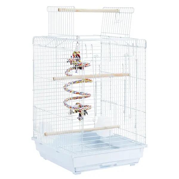Open Top Travel Bird Cage with Open Play Top for Budgie Finch Green Cheek Canary by Yaheetech