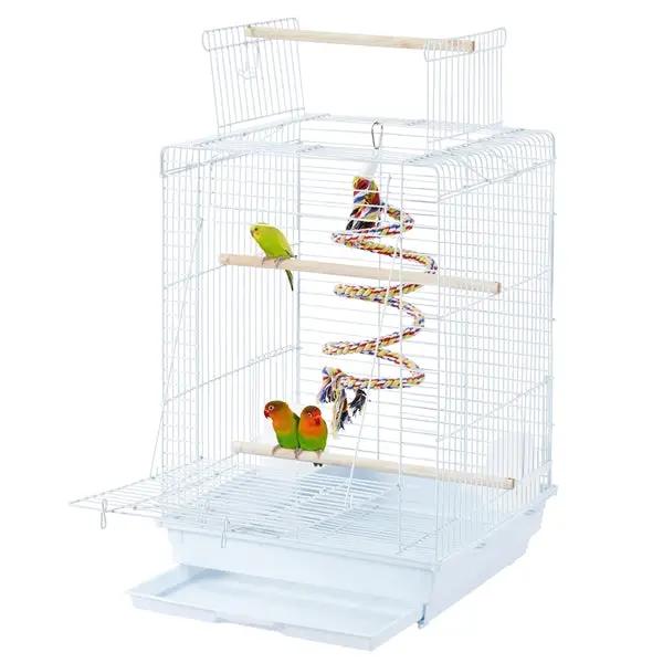 Open Top Travel Bird Cage with Open Play Top for Budgie Finch Green Cheek Canary by Yaheetech