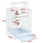 Open Top Travel Bird Cage with Open Play Top for Budgie Finch Green Cheek Canary by Yaheetech