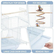 Open Top Travel Bird Cage with Open Play Top for Budgie Finch Green Cheek Canary by Yaheetech