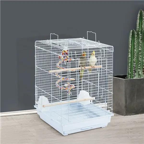 Open Top Travel Bird Cage with Open Play Top for Budgie Finch Green Cheek Canary by Yaheetech