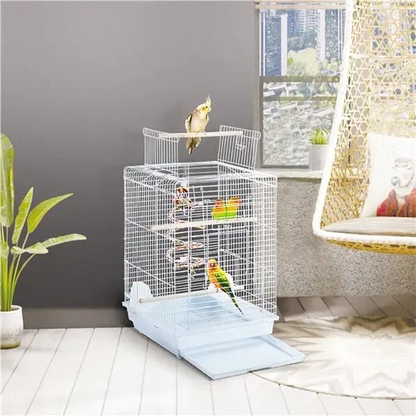 Open Top Travel Bird Cage with Open Play Top for Budgie Finch Green Cheek Canary by Yaheetech