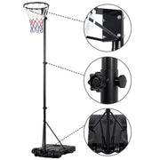 Yaheetech Height Adjustable Netball Post 171-305cm With Wheeled Fillable Base Yaheetech Height Adjustable Netball Post 171-305cm
