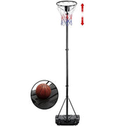 Yaheetech Height Adjustable Netball Post 171-305cm With Wheeled Fillable Base Yaheetech Height Adjustable Netball Post 171-305cm