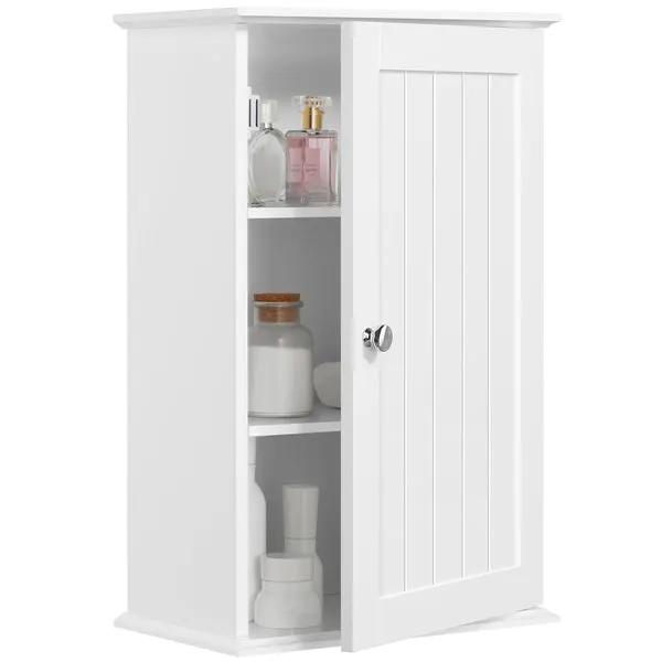 Wall Mounted Cabinet 3 Tiers Storage Single Door by Yaheetech