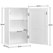 Wall Mounted Cabinet 3 Tiers Storage Single Door by Yaheetech