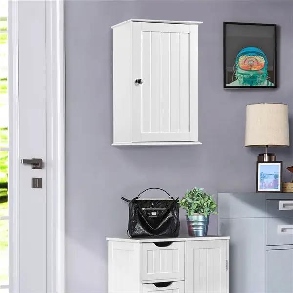 Wall Mounted Cabinet 3 Tiers Storage Single Door by Yaheetech