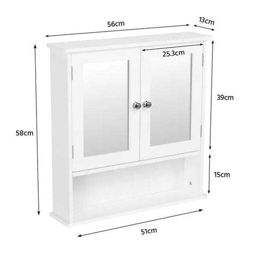 Yaheetech Wooden Wall Mount Living Room Wall Cabinet with Double Mirror Wooden Wall Mount Living Room Wall Cabinet with Double Mirror