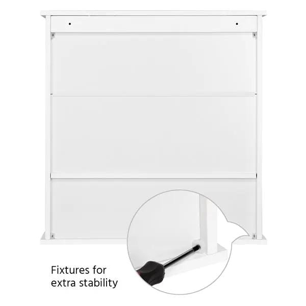 Wooden Wall Mount Living Room Wall Cabinet with Double Mirror by Yaheetech
