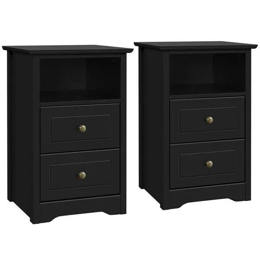 Yaheetech 2PCS End Table with 2 Drawer and 1 Cubby Side Table Night Stand End Table 2PCS End Table with 2 Drawer and 1 Cubby Side Table Night Stand End Table