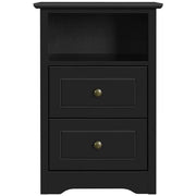 2PCS End Table with 2 Drawer and 1 Cubby Side Table Night Stand End Table by Yaheetech