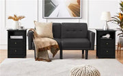 2PCS End Table with 2 Drawer and 1 Cubby Side Table Night Stand End Table by Yaheetech