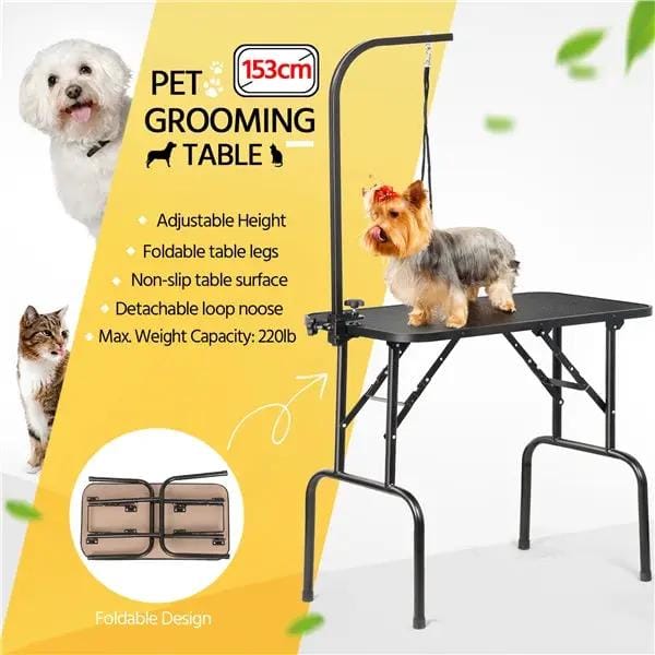 Pet Foldable Grooming Table Dog Cat Beauty Trimming W/Loop Noose Height Adjustable by Yaheetech