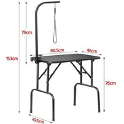 Pet Foldable Grooming Table Dog Cat Beauty Trimming W/Loop Noose Height Adjustable by Yaheetech