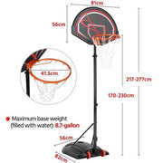Yaheetech 32" Youth Portable Basketball Hoop 7-9ft Adjustable Height Hoop System 32" Youth Portable Basketball Hoop 7-9ft Adjustable Height Hoop System