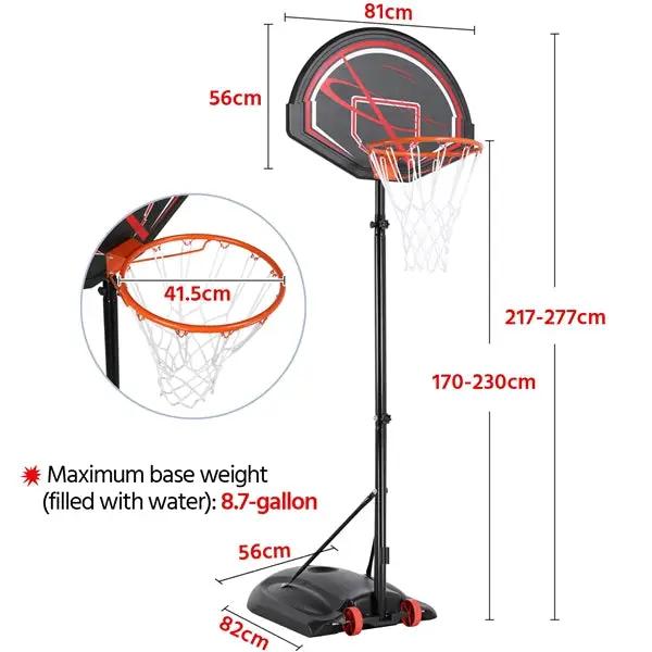 Yaheetech 32" Youth Portable Basketball Hoop 7-9ft Adjustable Height Hoop System 32" Youth Portable Basketball Hoop 7-9ft Adjustable Height Hoop System