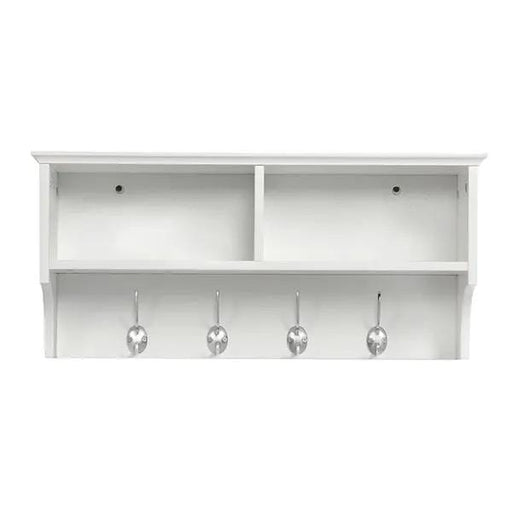 Yaheetech Hallway Coat Hook & Storage Unit White 4 Hooks Storage Hallway Coat Hook & Storage Unit White 4 Hooks Storage