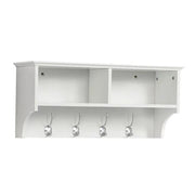 Hallway Coat Hook & Storage Unit White 4 Hooks Storage by Yaheetech