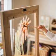 Toddler Perspex Easel - QToys | Wooden Montessori Toy NZ by Curious Moonbeam