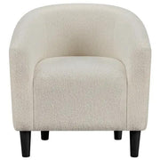 Yaheetech Ivory Boucle Barrel Chair – Curved Accent Armchair with Wood Legs Ivory Boucle Barrel Chair – Curved Accent Armchair with Wood Legs