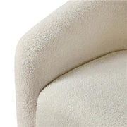 Yaheetech Ivory Boucle Barrel Chair – Curved Accent Armchair with Wood Legs Ivory Boucle Barrel Chair – Curved Accent Armchair with Wood Legs