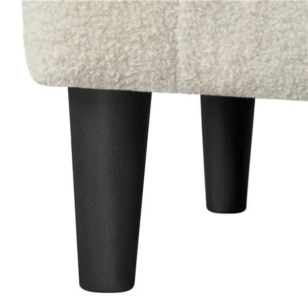 Yaheetech Ivory Boucle Barrel Chair – Curved Accent Armchair with Wood Legs Ivory Boucle Barrel Chair – Curved Accent Armchair with Wood Legs