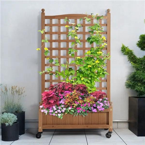 Yaheetech 50" H Raised Garden Bed with Trellis planter Box for Vine Climbing Plant 50" H Raised Garden Bed with Trellis planter Box for Vine Climbing Plant