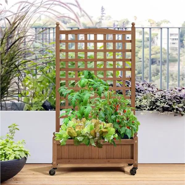Yaheetech 50" H Raised Garden Bed with Trellis planter Box for Vine Climbing Plant 50" H Raised Garden Bed with Trellis planter Box for Vine Climbing Plant